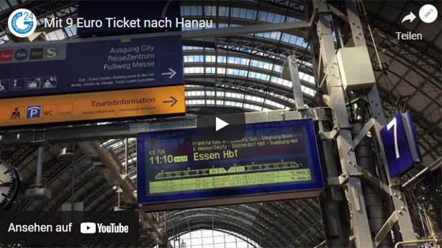 Mit 9 Euro Ticket von Frankfurt nach Hanau